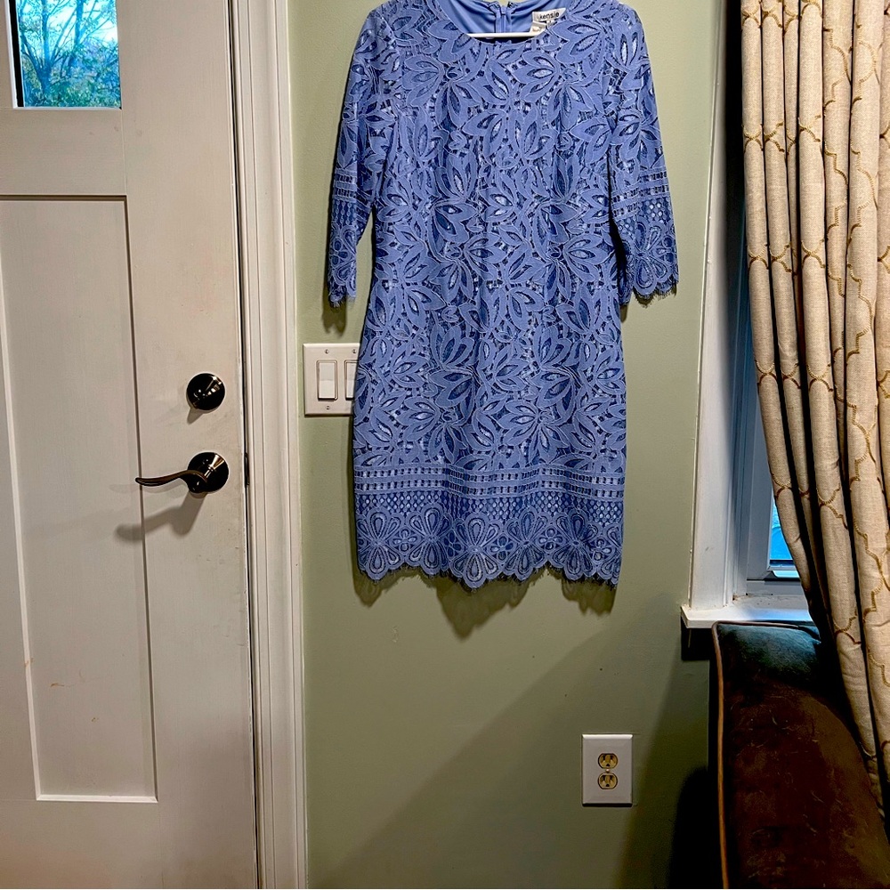 Beautiful lace over dress in periwinkle.
